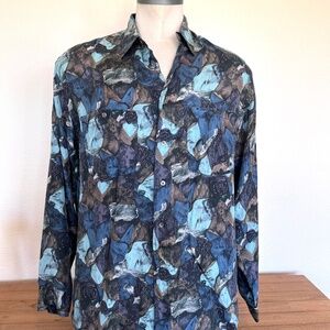 Silk Abstract Mens Long Sleeve Shirt - Size XL